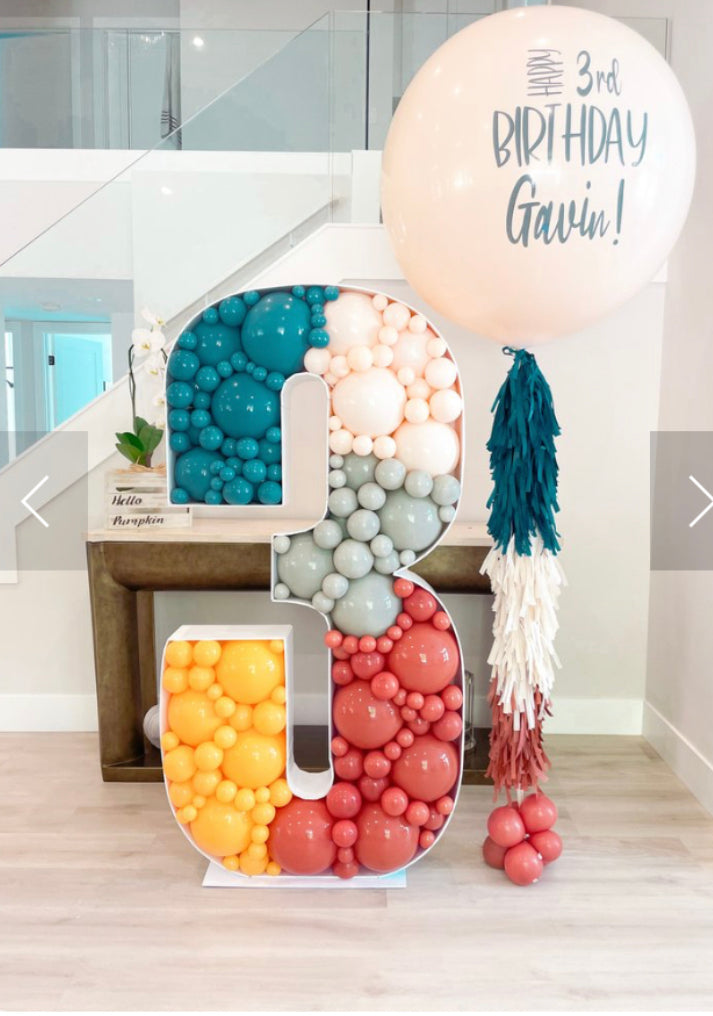 BALLOON FILLED NUMBERS/LETTERS